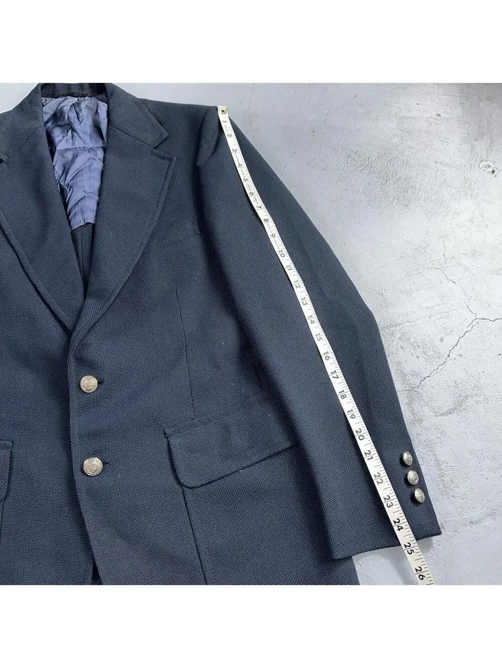 Kingsridge Blazer Mens 40 Blue Vintage Sport Coat Suit Jacket Union USA 1970s